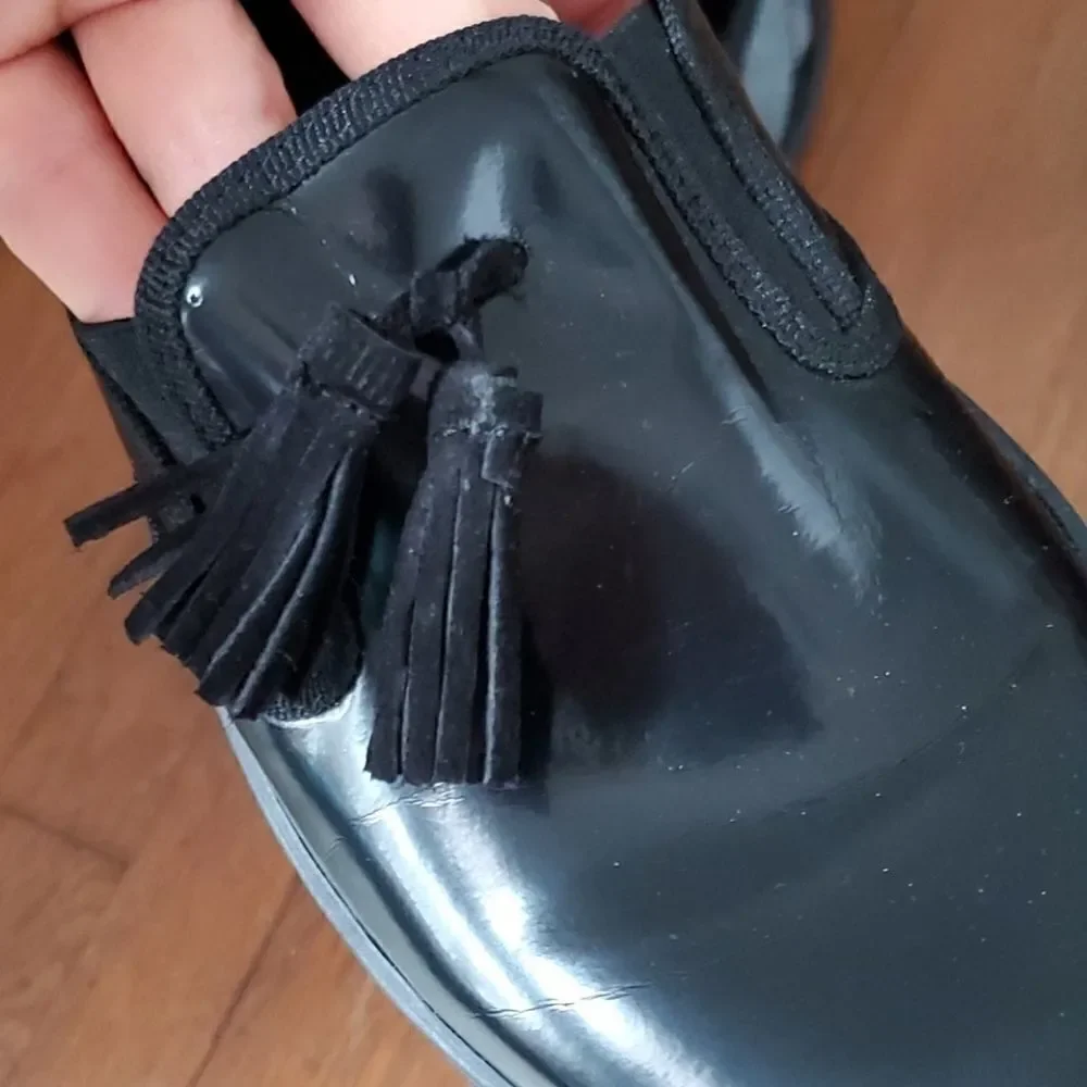 ASOS Shiny Black Tasseled Loafers